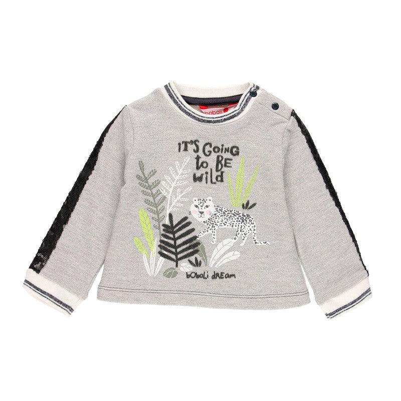 Bluza z cekinami dla dziewczynki Baby Boboli 211004-8034 kolor szary - - #tag1# - #tag2# - #tag3# - #tag4#