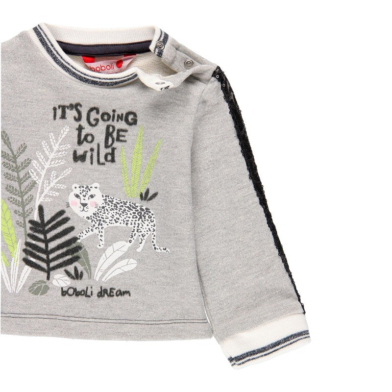Bluza z cekinami dla dziewczynki Baby Boboli 211004-8034 kolor szary - - #tag1# - #tag2# - #tag3# - #tag4#
