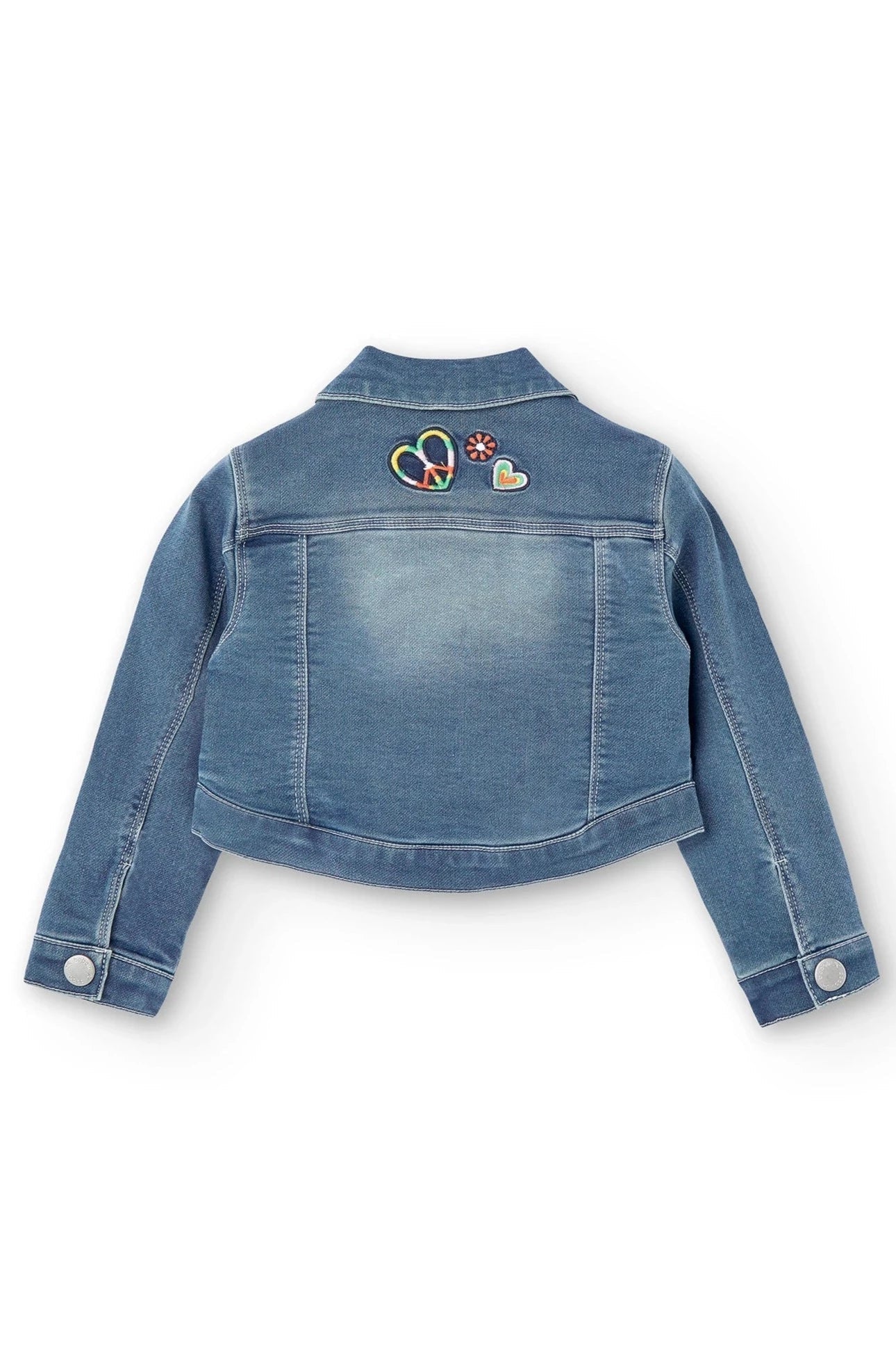 Boboli 216133-BLEACH Kurtka jeans dziewczynka kolor niebieski - - #tag1# - #tag2# - #tag3# - #tag4#