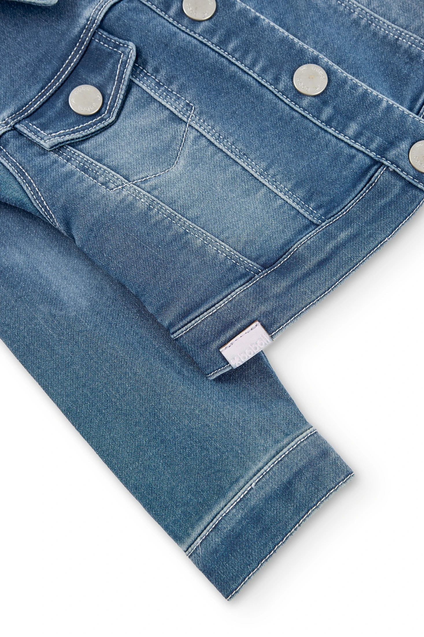 Boboli 216133-BLEACH Kurtka jeans dziewczynka kolor niebieski - - #tag1# - #tag2# - #tag3# - #tag4#