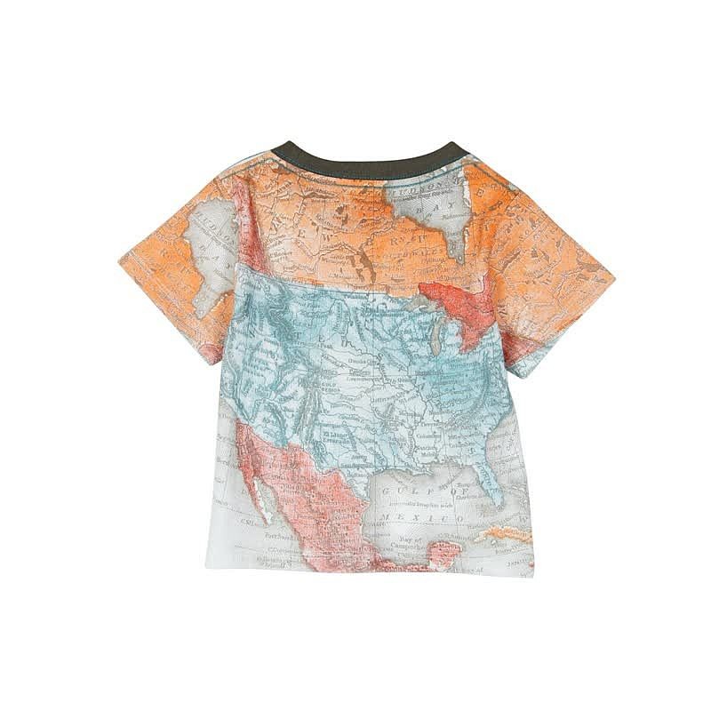 Boboli 335023-1111 Bluzka dla chłpaka mapa kolor pomarańcz - - #tag1# - #tag2# - #tag3# - #tag4#