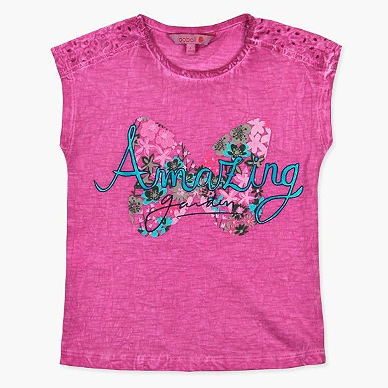 Boboli t-shirt dla dziewczynki fioletowy 457118-3635 - - #tag1# - #tag2# - #tag3# - #tag4#
