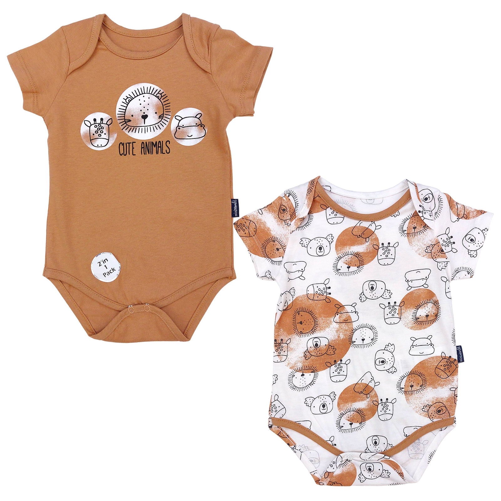 Body Niemowlęce Animals 2 Pak chłopak beż 18253-28524 GKMOC - - #tag1# - #tag2# - #tag3# - #tag4#