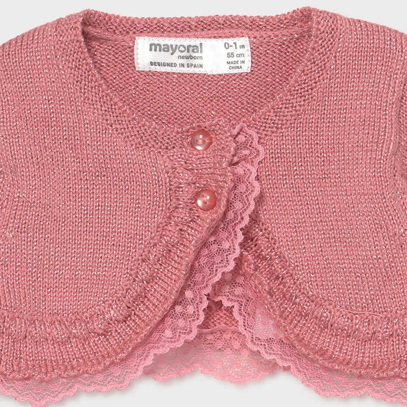 Bolerko trykotowe dla dziewczynek Mayoral 1331-18 różowe - - #tag1# - #tag2# - #tag3# - #tag4#