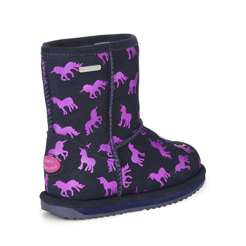 Botki EMU AUSTRALIA Rainbow Unicorn Brumby K12373-Midnight czarny - - #tag1# - #tag2# - #tag3# - #tag4#
