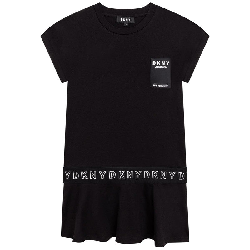 DKNY D32821-09B Sukienka sportowa dziewczęca kolor czarny - - #tag1# - #tag2# - #tag3# - #tag4#