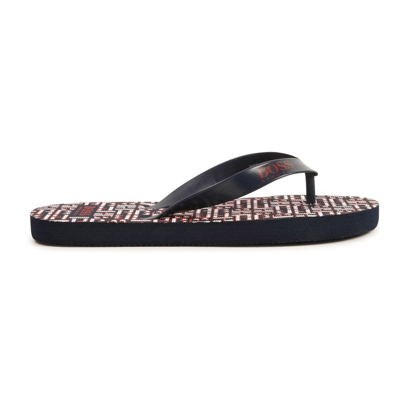 Klapki chłopięce HUGO BOSS J29247-849 kolor granat - - #tag1# - #tag2# - #tag3# - #tag4#