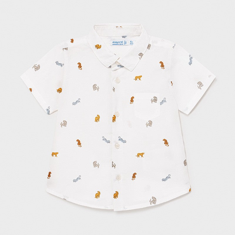 Koszula z nadrukiem dla chłopców Mayoral 1114-95 Biała -  - #tag1# - #tag2# - #tag3# - #tag4#