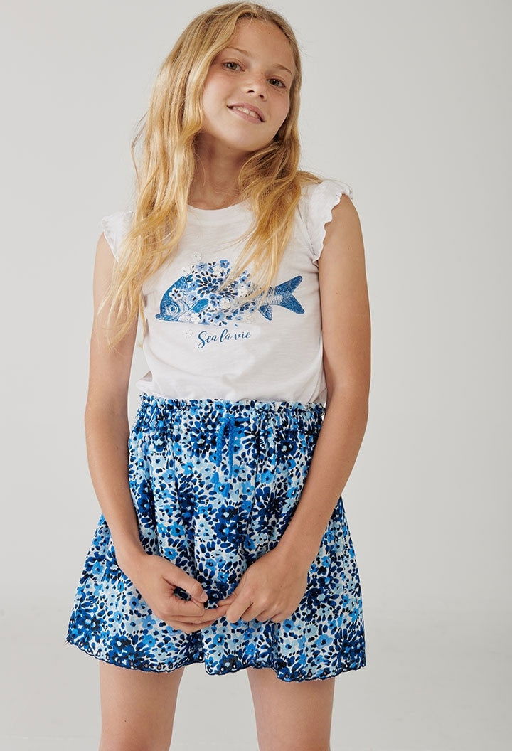 Koszulka dla dziewczynki Boboli 434034-1100 kolor biały -  - #tag1# - #tag2# - #tag3# - #tag4#