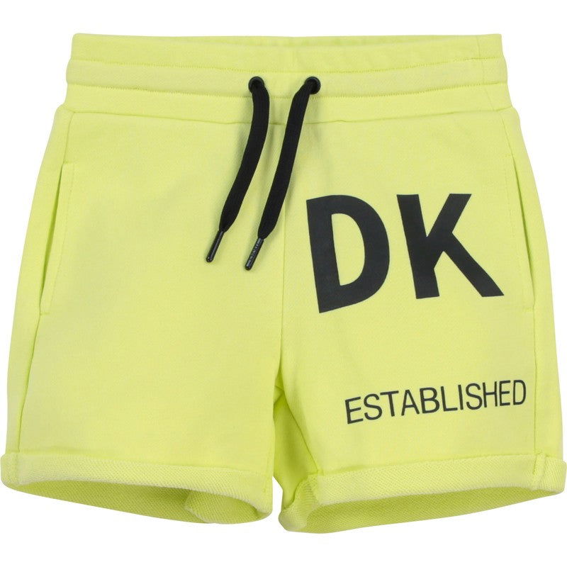 Krótkie spodenki dziewczęce DKNY D34A23-60B kolor żółty - - #tag1# - #tag2# - #tag3# - #tag4#