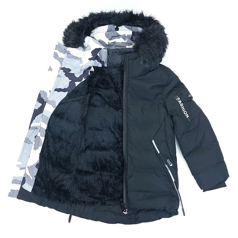 Kurtka Zimowa chłopak czarny B60161-71023 GKMOC - - #tag1# - #tag2# - #tag3# - #tag4#