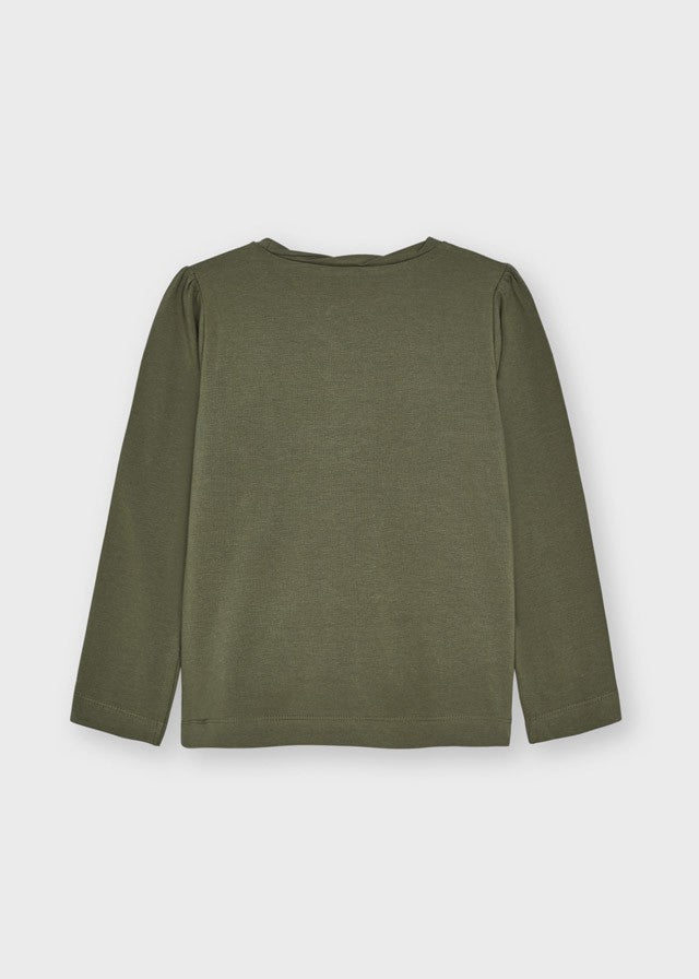 Mayoral 11-04005-013 Koszulka z nadrukiem dla dziewczynek 4005-13 zielony -  - #tag1# - #tag2# - #tag3# - #tag4#