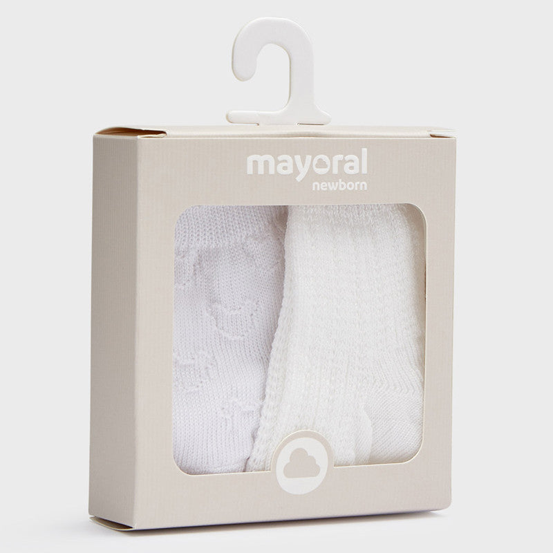 Mayoral 22-09474-093 Komplet 2 pary skarpetek chłopiec 9474-93 kremowy - - #tag1# - #tag2# - #tag3# - #tag4#