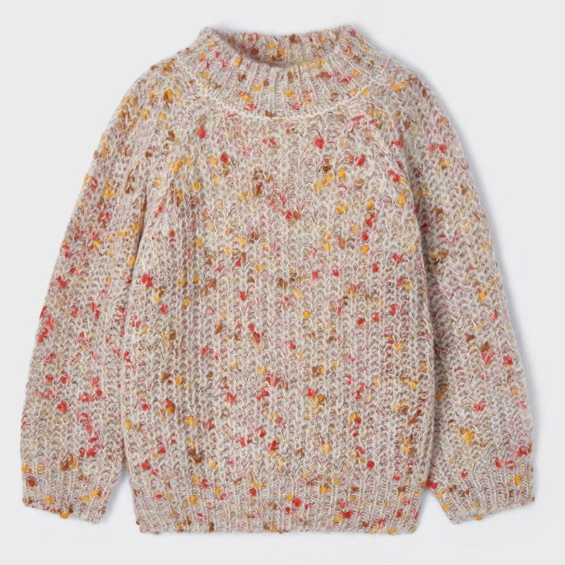 Mayoral 4307-89 Sweter dla dziewczynki kolor krem/pomarańcz - - #tag1# - #tag2# - #tag3# - #tag4#