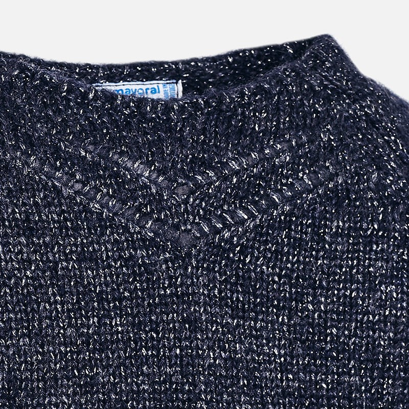 Mayoral 4322-32 Sweter dziewczęcy wkładany przez głowę granat - - #tag1# - #tag2# - #tag3# - #tag4#