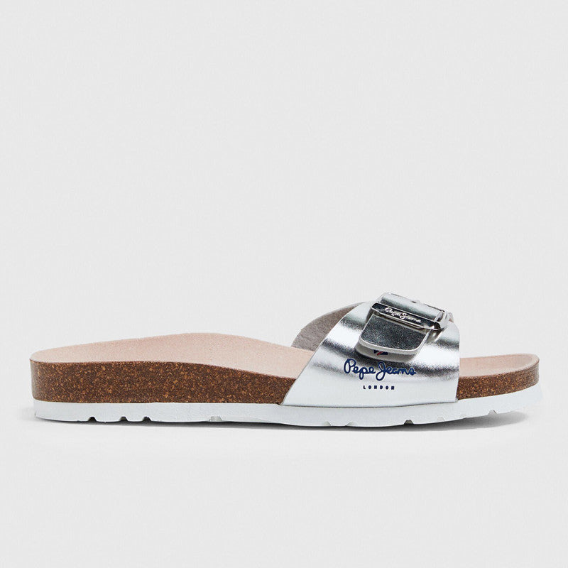 Pepe Jeans Klapki BIO MIRROR GIRL junior girl PGS90187-934 SILVER - - #tag1# - #tag2# - #tag3# - #tag4#
