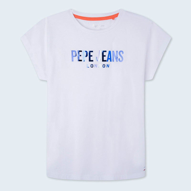 Pepe Jeans Koszulka HOLLY junior dziewczyna PG502850-800 biały - - #tag1# - #tag2# - #tag3# - #tag4#
