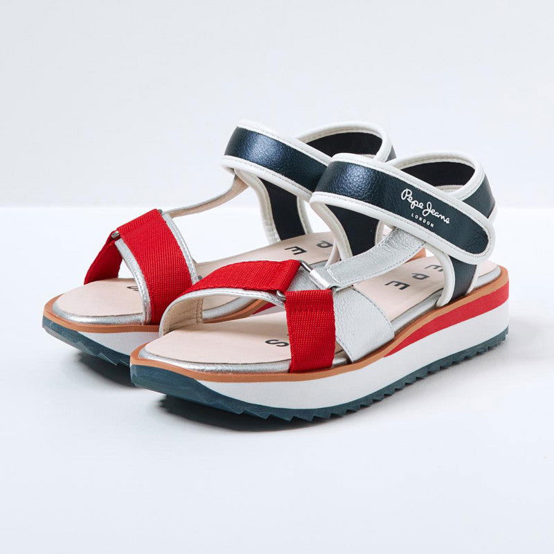 Pepe Jeans Sandały ALEXA WALK junior girl PGS90181-255 czerwony - - #tag1# - #tag2# - #tag3# - #tag4#