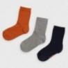 Sada 3 párů chlapeckých ponožek Mayoral 10871-91 oranžová / šedá / granát