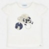 Bavlněné tričko pro dívky Mayoral 3001-67 bílé / granát