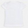 Bavlněné dívčí tričko Mayoral 3001-69 bílé / žlutá