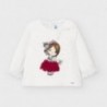 Dívčí tričko s dlouhým rukávem Mayoral 2054-48 bílá / červená
