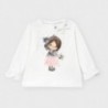 Dívčí tričko s dlouhým rukávem Mayoral 2054-50 Bílé / růžové