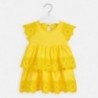 Šaty s výšivkou pro dívku Mayoral 3947-76 Žlutá