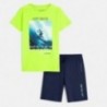 Sada trička a bermudy pro chlapce Mayoral 6613-29 Neonově zelená