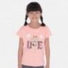 Tričko s krátkým rukávem pro dívky Mayoral 6025-81 Růžový neon