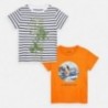 Sada 2 triček pro chlapce Mayoral 3065-65 Neon oranžová