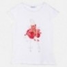Tričko s krátkým rukávem pro dívky Mayoral 6007-20 bílo-červená