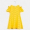 Dívčí šaty s perforací Mayoral 6983-78 Žluté