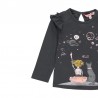 Tričko s dlouhým rukávem pro dívku Baby Boboli 241131-8116 antracitové barvy