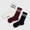 Sada 3 párů ponožek pro chlapce Mayoral 10875-21 bordó