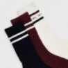 Sada 3 párů ponožek pro chlapce Mayoral 10875-21 bordó