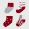 Sada 4 párů ponožek pro dívku Mayoral 9306-64 červená