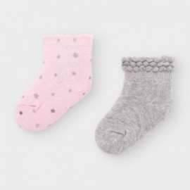 Sada 2 párů ponožek pro dívky Mayoral 9307-68 Růžová / šedá