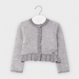 Pletený svetr pro dívky Mayoral 2360-17 šedá