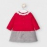 Šaty s límcem pro dívky Mayoral 2855-69 červená / šedá