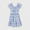 Dívčí kostkované šaty Mayoral 6925-75 Nebeská modř
