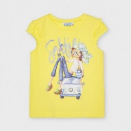 Dívčí tričko s krátkým rukávem Mayoral 3013-77 žluté