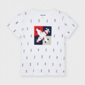 Chlapecké vzorované tričko Mayoral 3041-61 bílá / červená