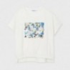 Flitrové tričko pro dívky Mayoral 6001-65 bílá / modrá