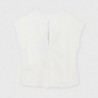 Tričko s krátkým rukávem pro dívky Mayoral 6014-76 krém