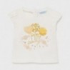 Tričko s krátkým rukávem pro dívky Mayoral 1081-69 Krémová / žlutá