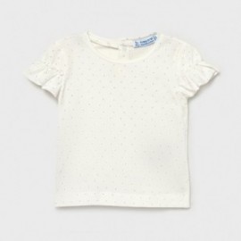 Dívčí tričko s puntíky Mayoral 1082-19 Krémová