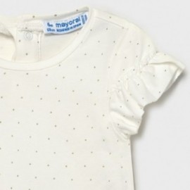 Dívčí tričko s puntíky Mayoral 1082-19 Krémová