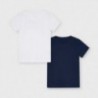 Košile s krátkými rukávy pro chlapce Mayoral 3033-71 bílá / granát