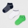 Mayoral 10052-39 3dílné ponožky pro chlapce granát/bílá /zelená